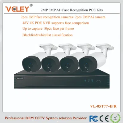 CCTV IP Camera DVR NVR Recorder Kit Face Recognition System